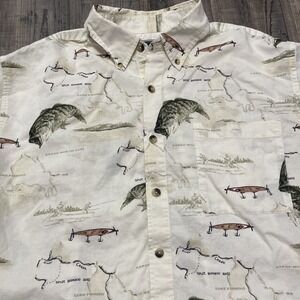 FIELD & STREAM L MEN'S 100%‎ COTTON SHIRT FISHING short sleeve button sportsman